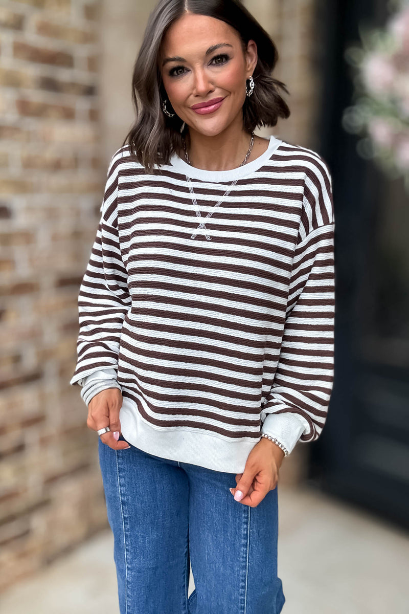 Brown Striped Pullover