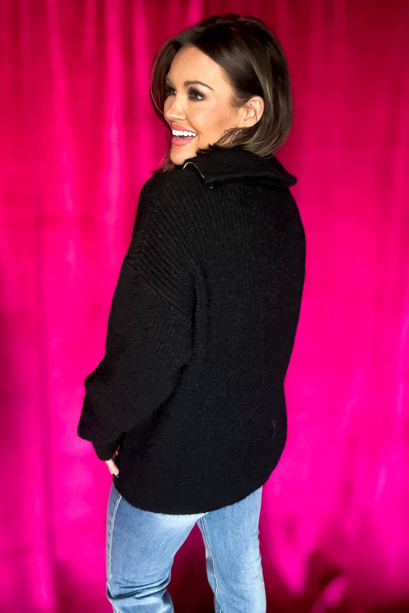 Half-Zip Black Sweater