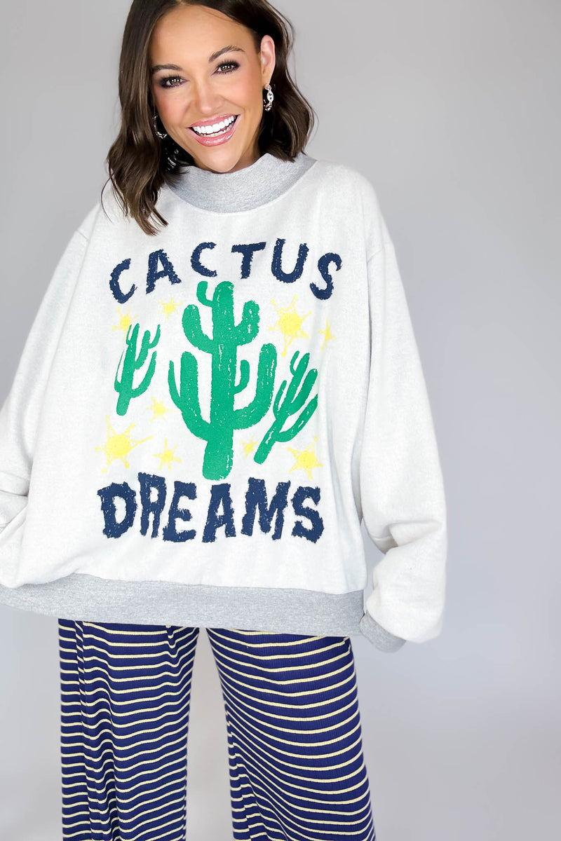Bucketlist 'Cactus, Dreams' Graphic Reversible Sweatshirt