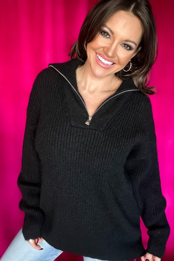 Half-Zip Black Sweater