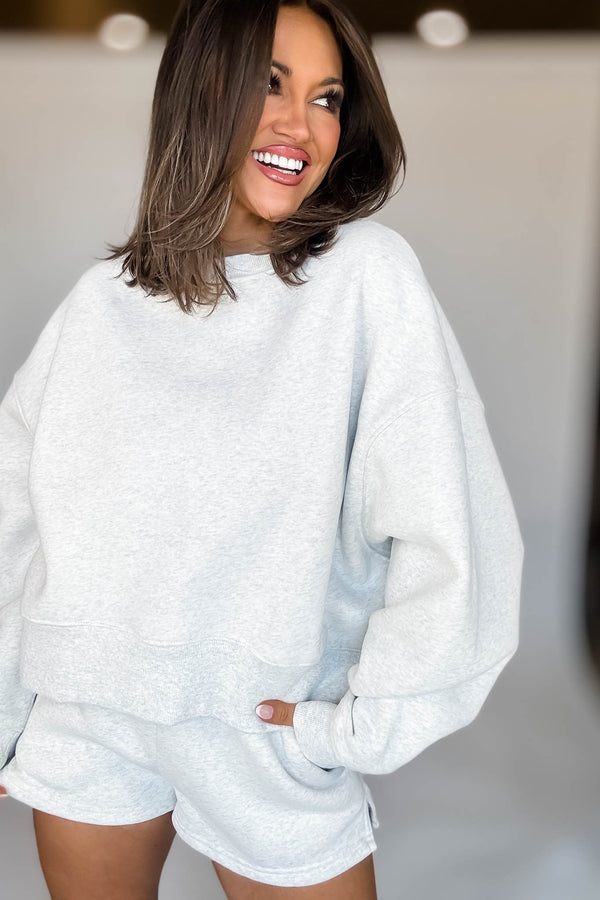 Grey Dropped Shoulder Sweatshirt