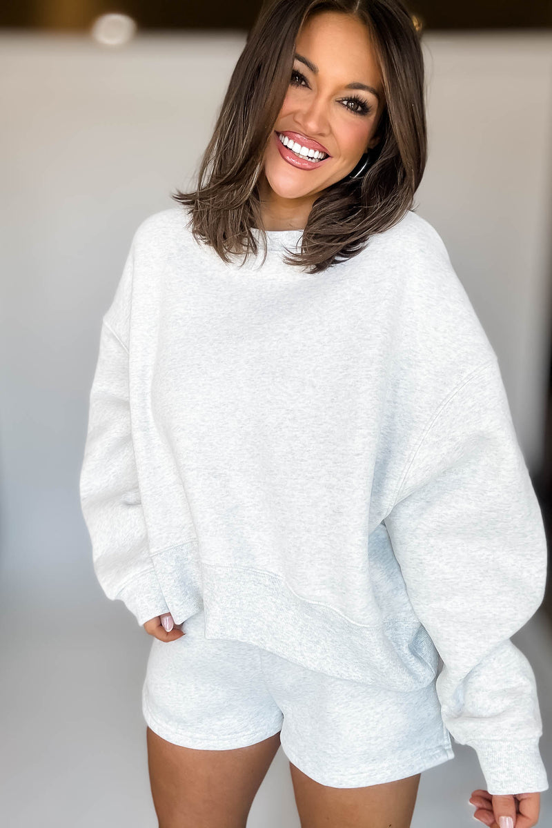 Grey Dropped Shoulder Sweatshirt