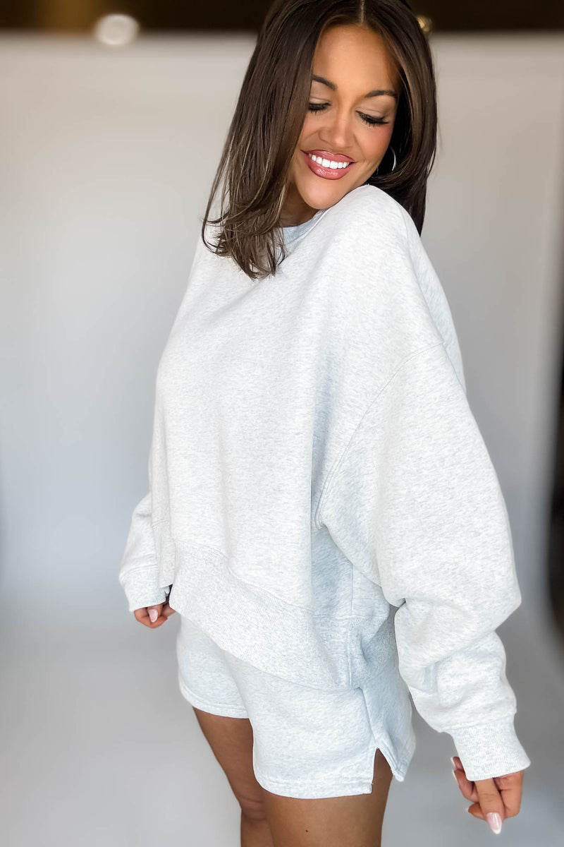 Grey Dropped Shoulder Sweatshirt