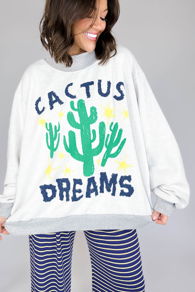 Bucketlist 'Cactus, Dreams' Graphic Reversible Sweatshirt