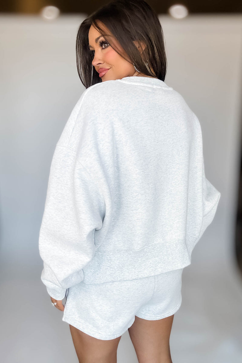 Grey Dropped Shoulder Sweatshirt
