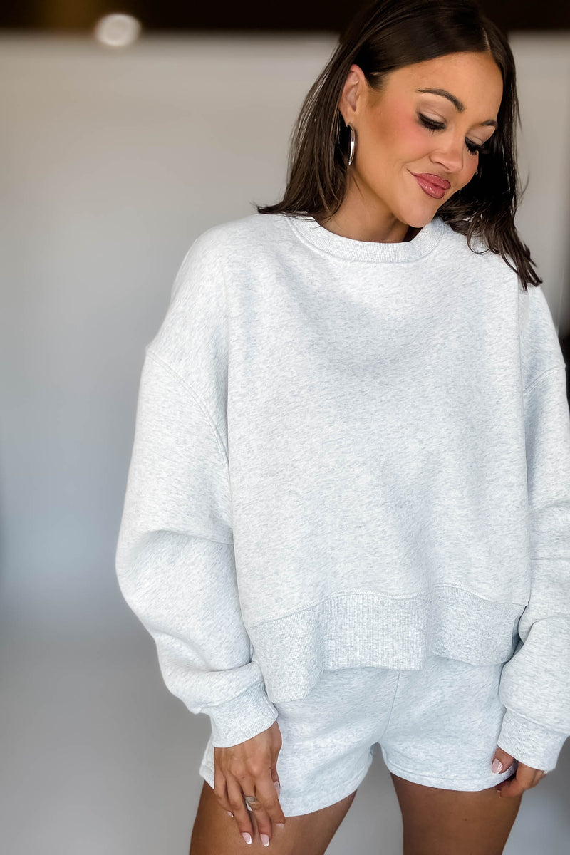 Grey Dropped Shoulder Sweatshirt