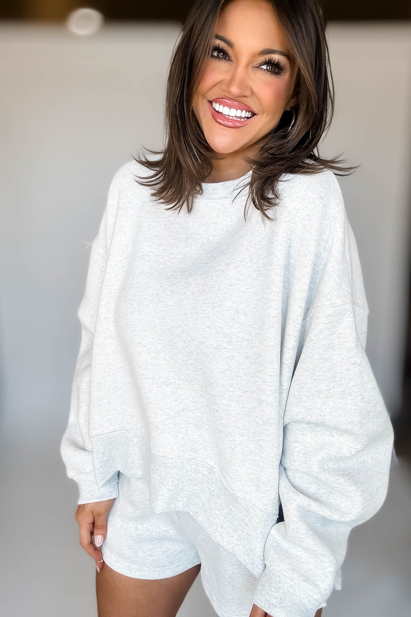 Grey Dropped Shoulder Sweatshirt