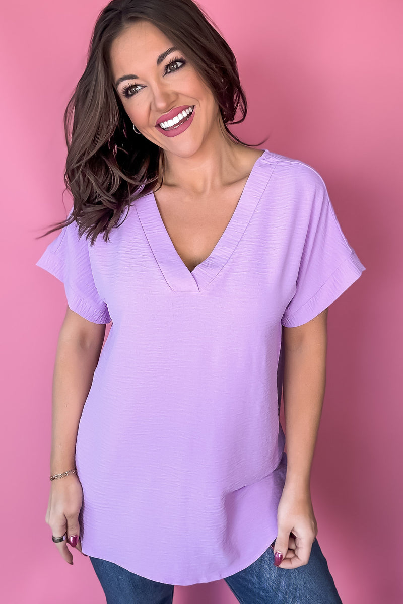 Expecting Fun Bright Lavender Top