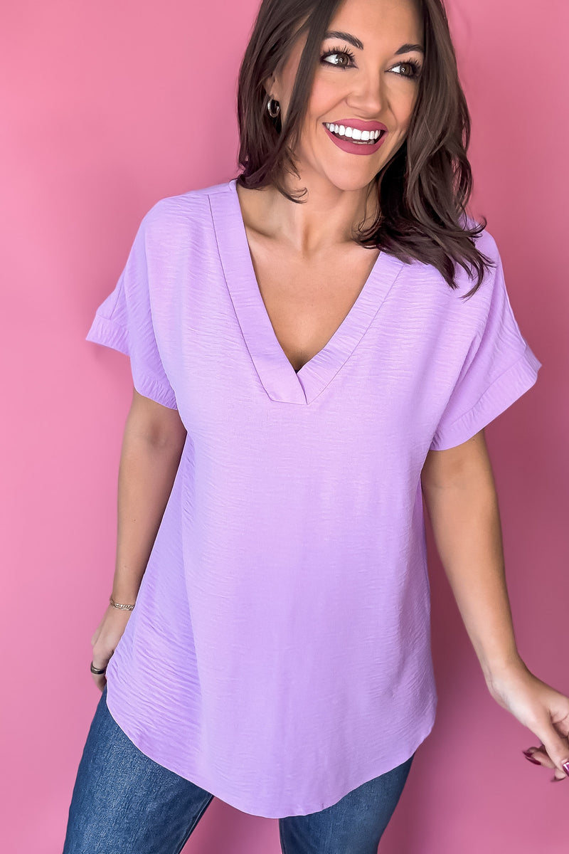 Expecting Fun Bright Lavender Top