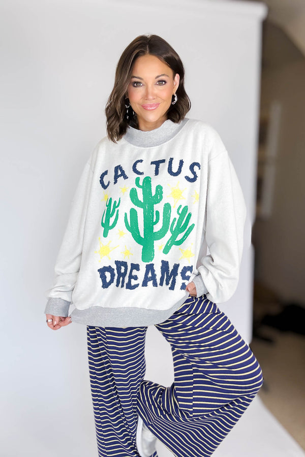 Bucketlist 'Cactus, Dreams' Graphic Reversible Sweatshirt