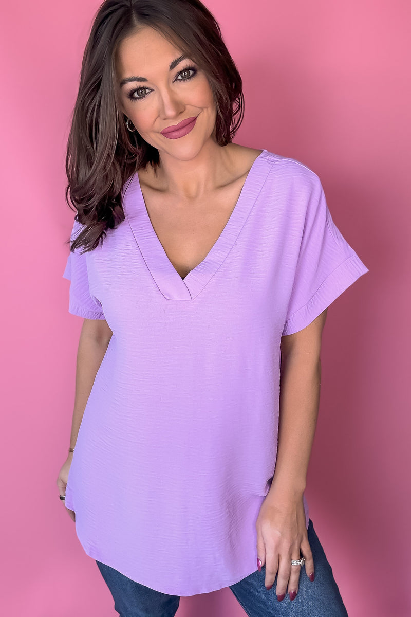 Expecting Fun Bright Lavender Top