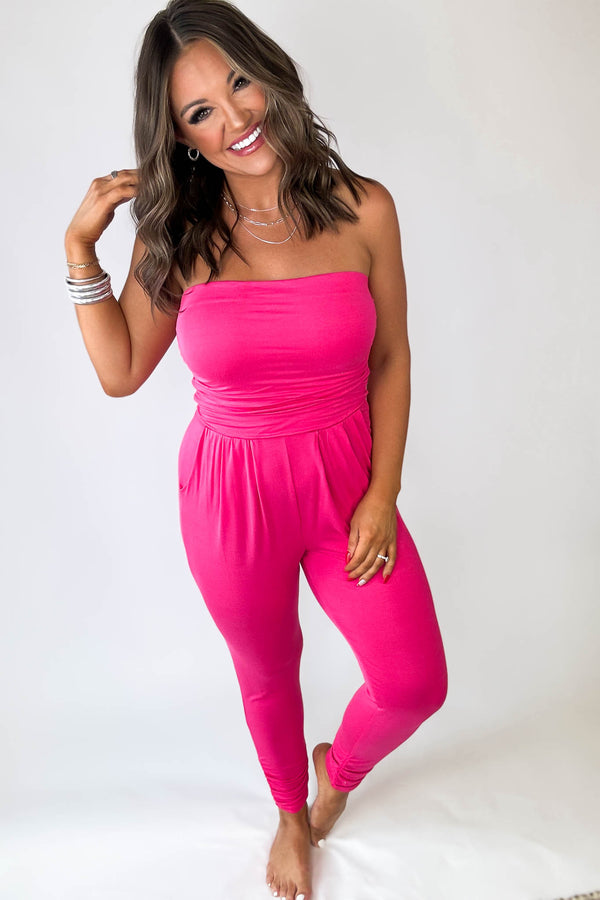 Open Arms Berries Tube Top Jumpsuit