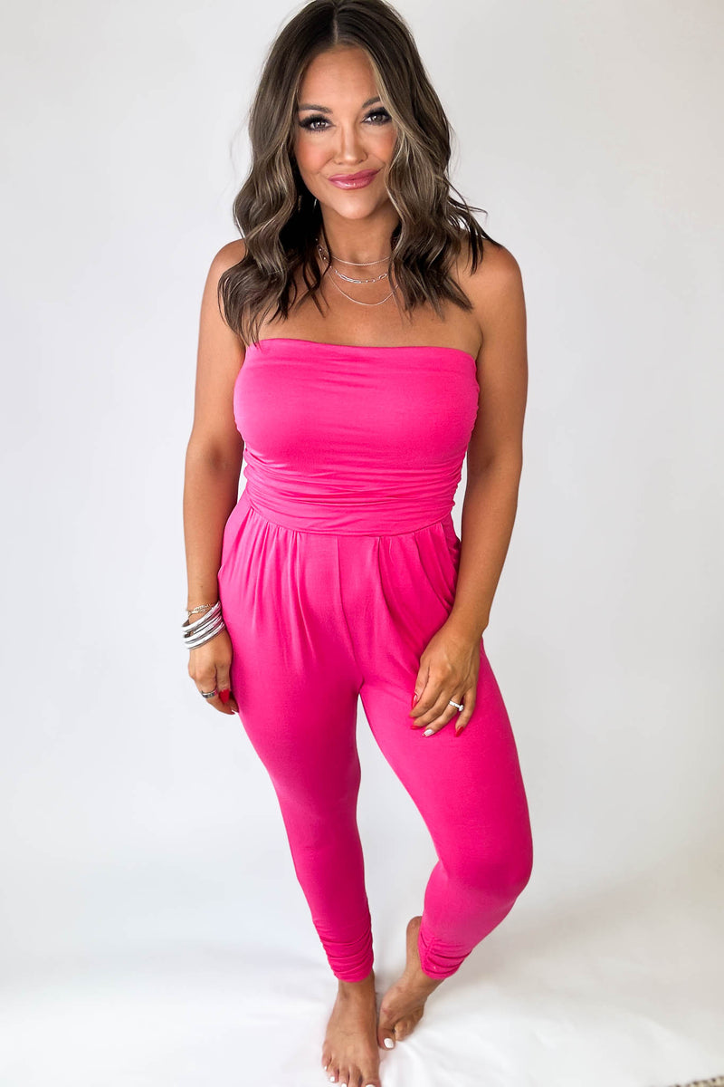 Open Arms Berries Tube Top Jumpsuit