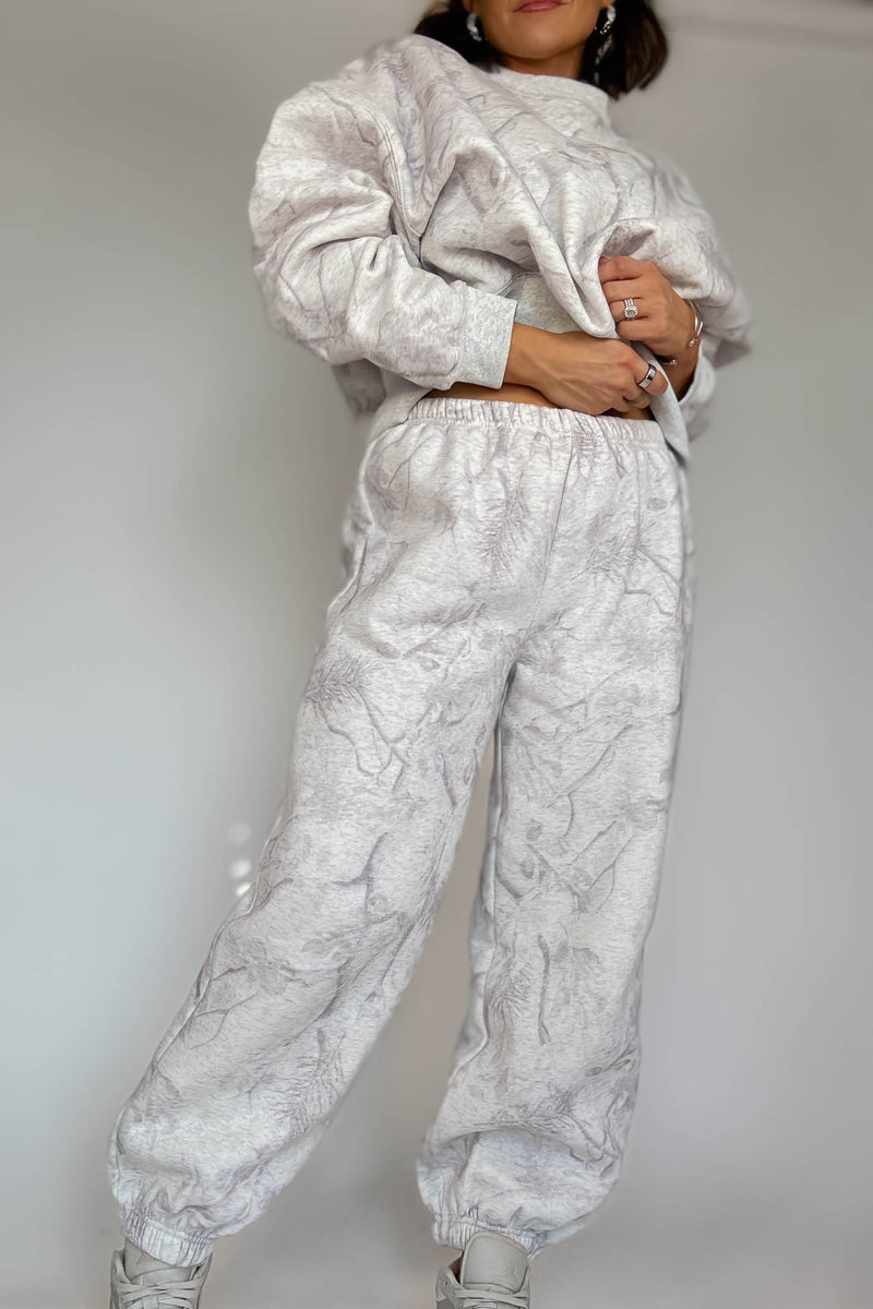 TCEC Grey Camouflage Print Jogger Sweatpants