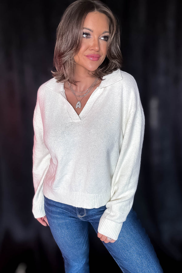 Endless Joy Cream Collared Sweater