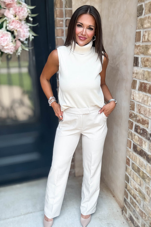 In Her Element Sand Taupe High Waist Long Pants