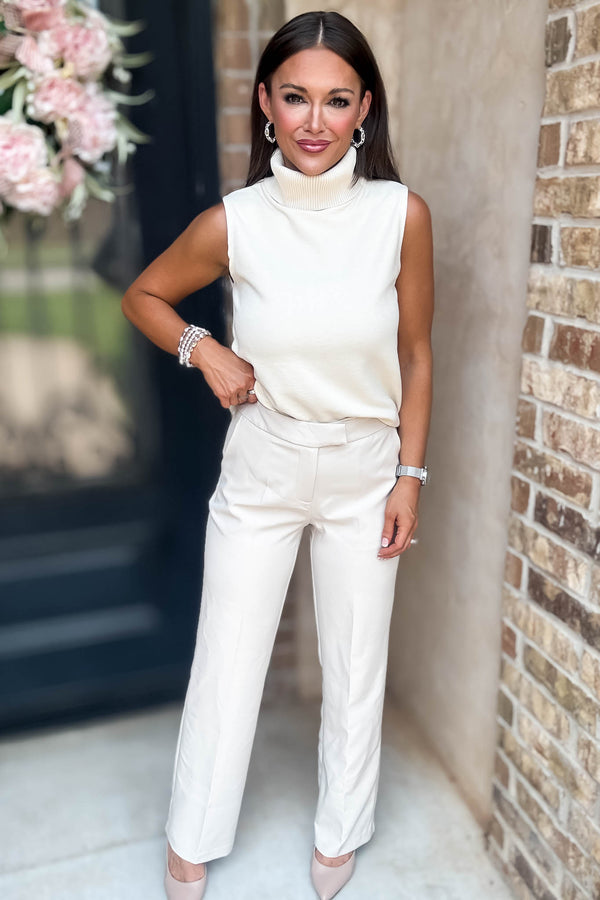 In Her Element Sand Taupe High Waist Long Pants