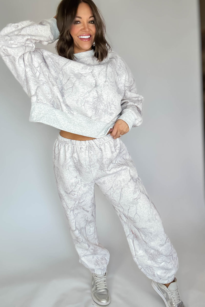 TCEC Grey Camouflage Print Jogger Sweatpants