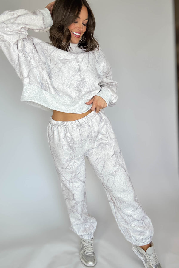 TCEC Grey Camouflage Print Jogger Sweatpants