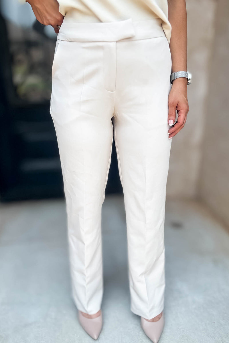 In Her Element Sand Taupe High Waist Long Pants