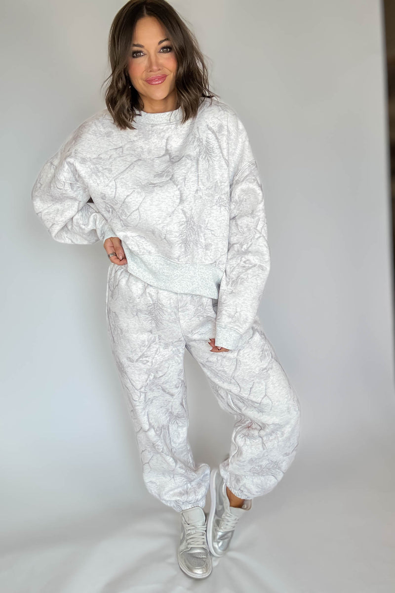 TCEC Grey Camouflage Print Jogger Sweatpants