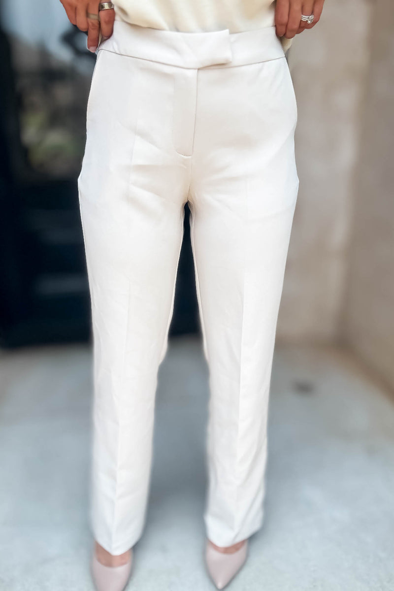 In Her Element Sand Taupe High Waist Long Pants