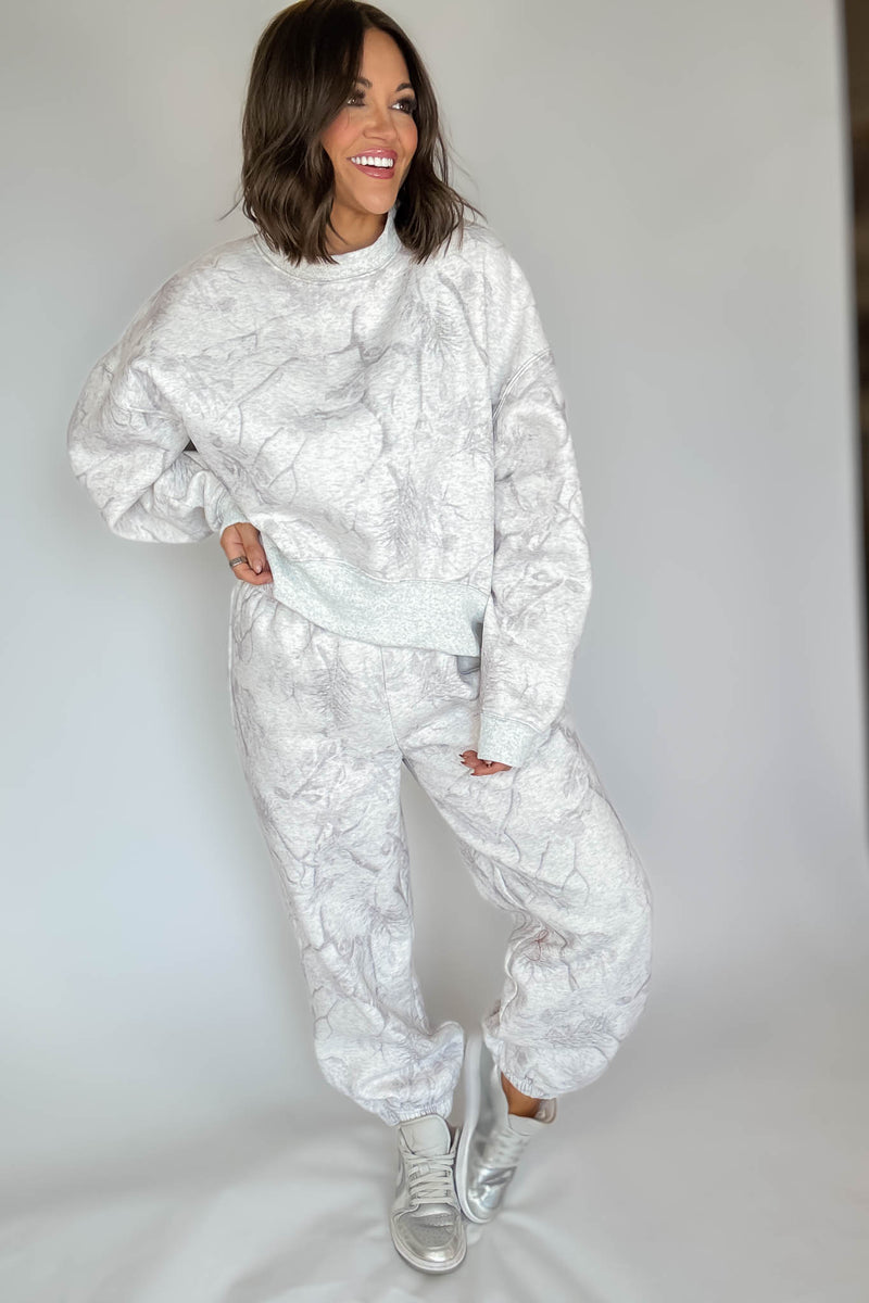 TCEC Grey Camouflage Print Jogger Sweatpants