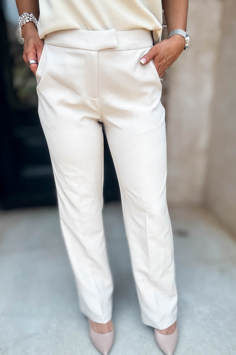 In Her Element Sand Taupe High Waist Long Pants