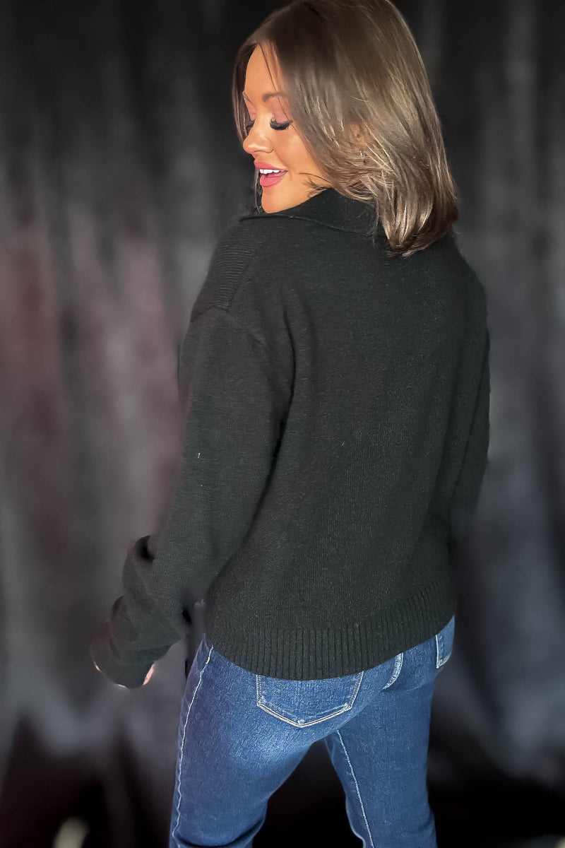 Endless Joy Black Collared Sweater