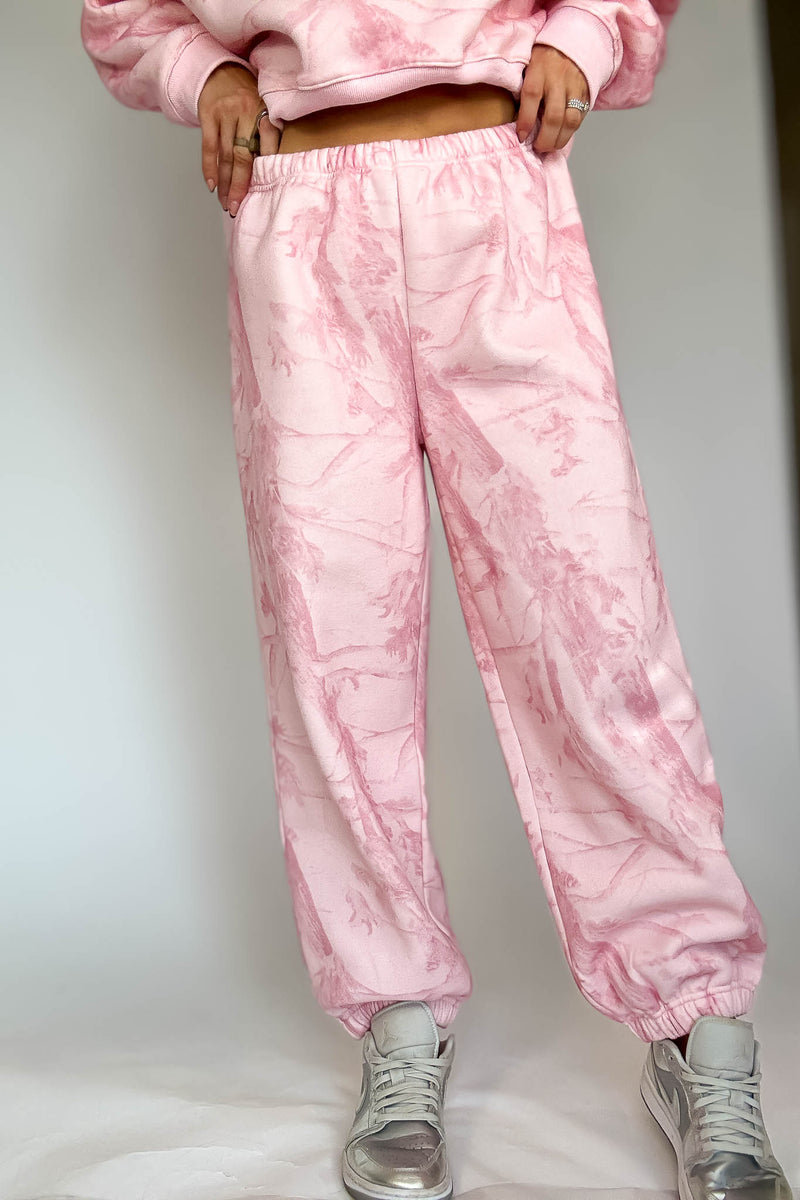 TCEC Pink Camouflage Print Jogger Sweatpants