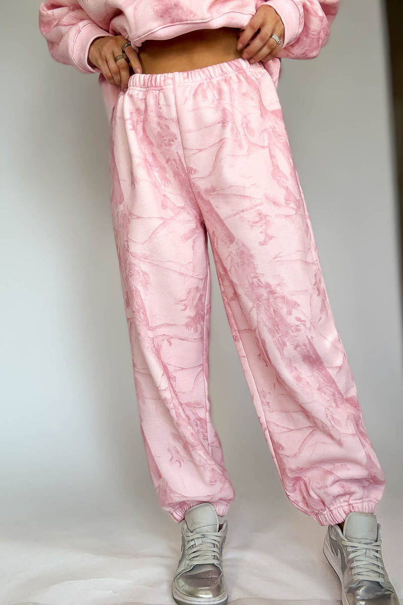 TCEC Pink Camouflage Print Jogger Sweatpants