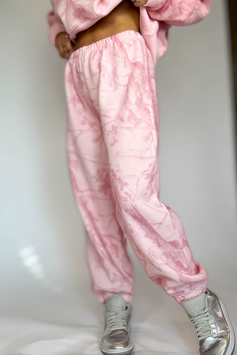 TCEC Pink Camouflage Print Jogger Sweatpants