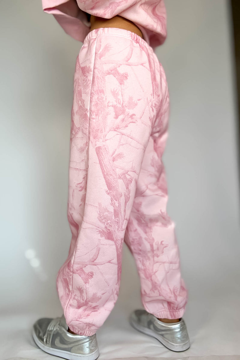 TCEC Pink Camouflage Print Jogger Sweatpants