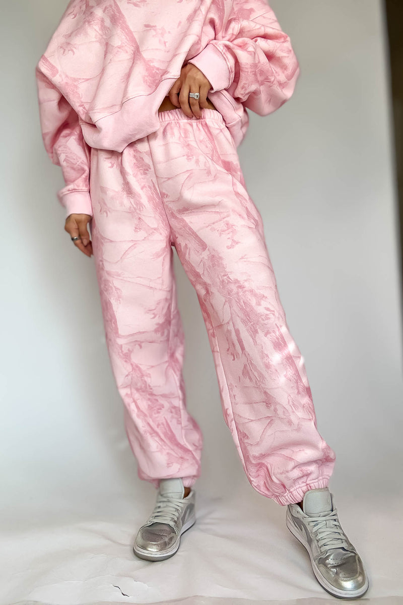 TCEC Pink Camouflage Print Jogger Sweatpants