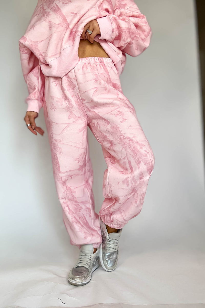 TCEC Pink Camouflage Print Jogger Sweatpants