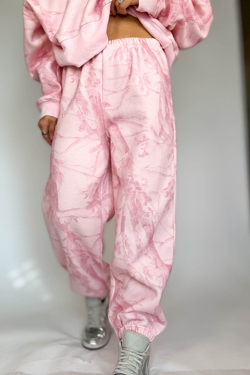 TCEC Pink Camouflage Print Jogger Sweatpants