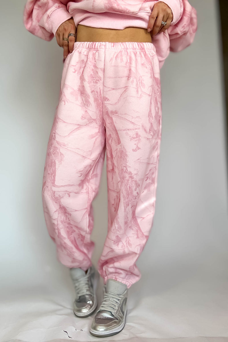 TCEC Pink Camouflage Print Jogger Sweatpants
