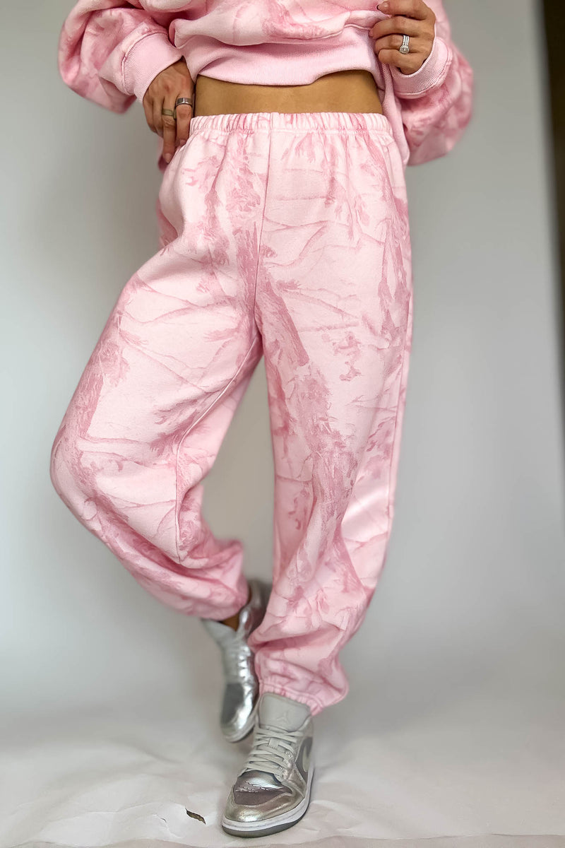 TCEC Pink Camouflage Print Jogger Sweatpants