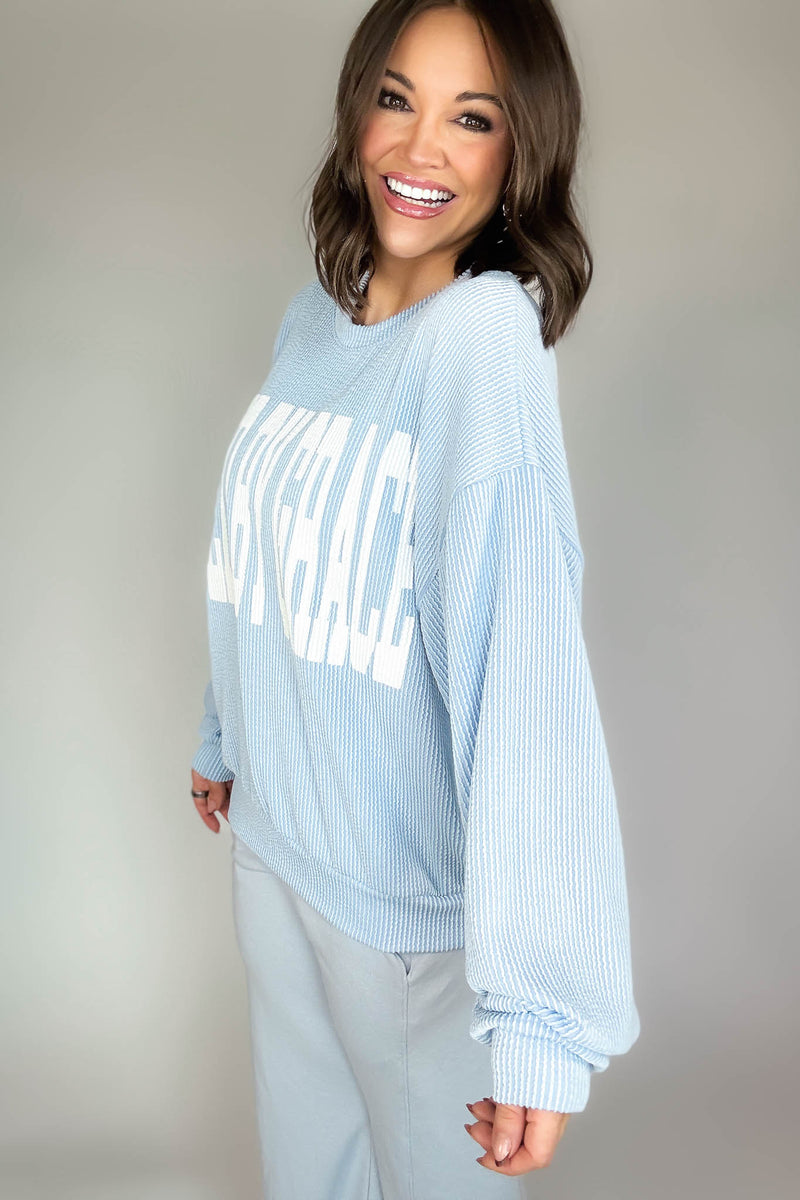 Bucketlist Blue 'Saved By Grace' Graphic Sweatshirt Top