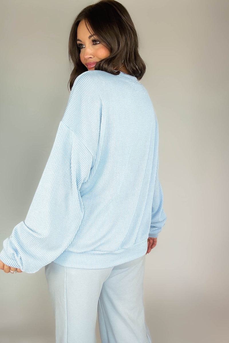 Bucketlist Blue 'Saved By Grace' Graphic Sweatshirt Top