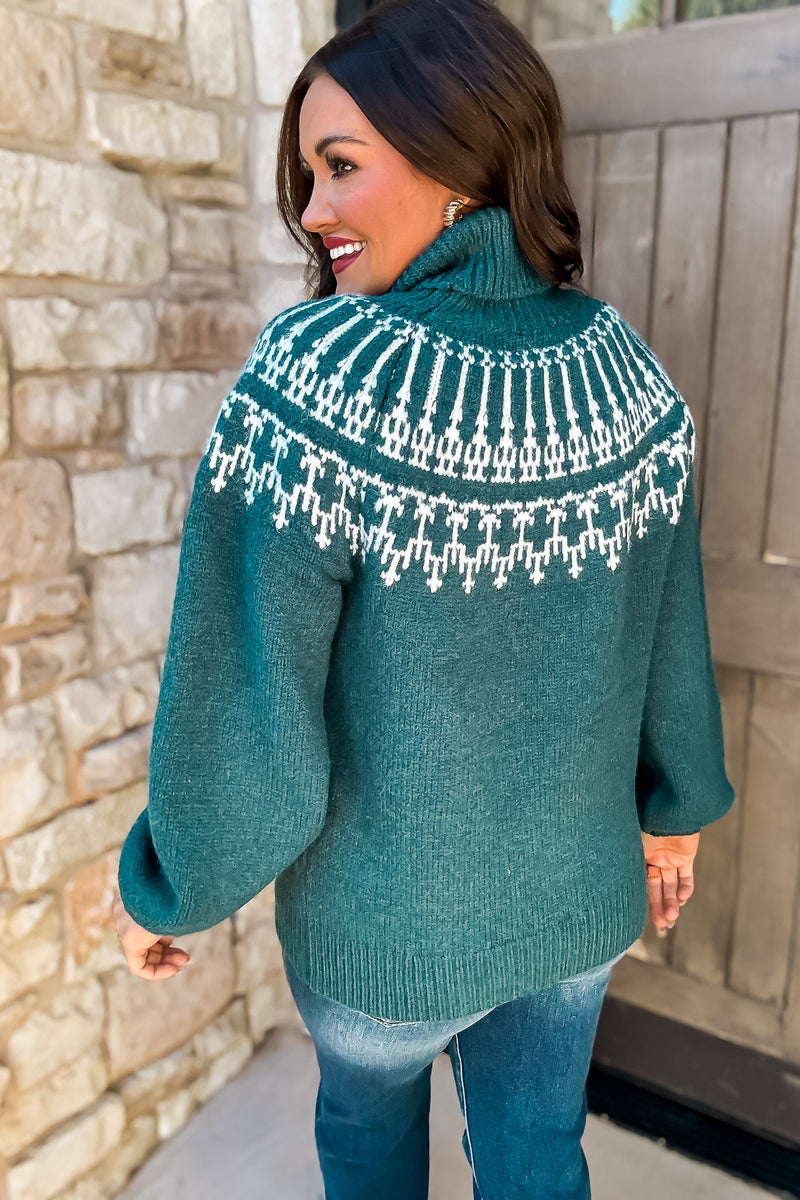 Through The Woods Hunter Fair Isle Cable Sweater