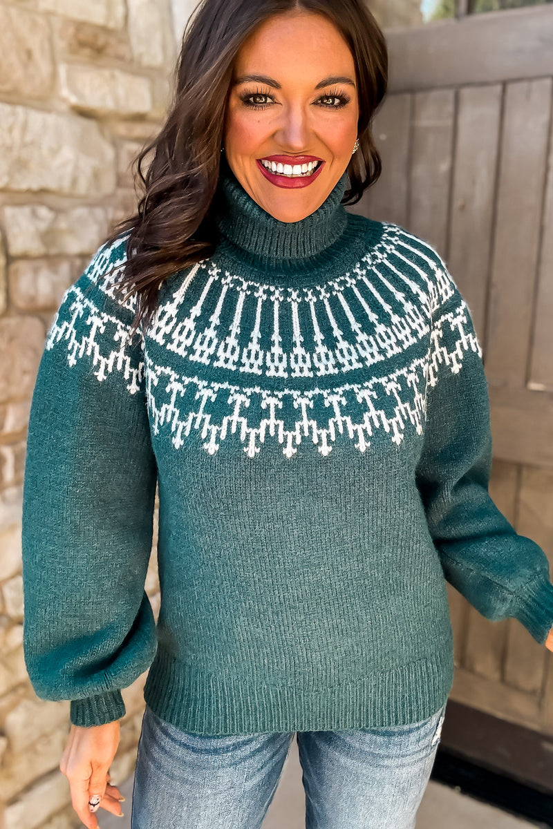 Through The Woods Hunter Fair Isle Cable Sweater