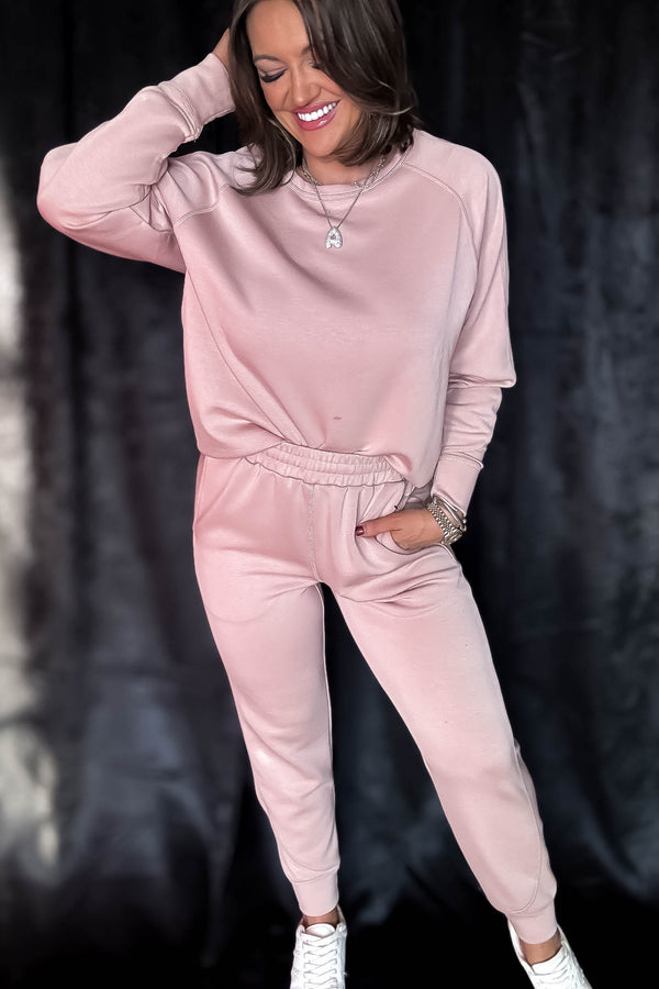 Elevated Rose Contrast Seam Joggers
