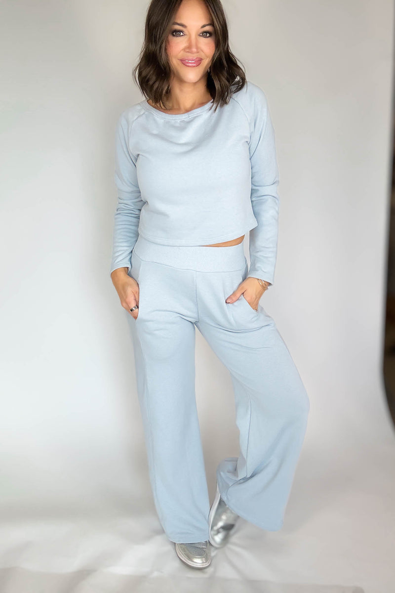 Bucketlist Dusty Blue Solid Pants