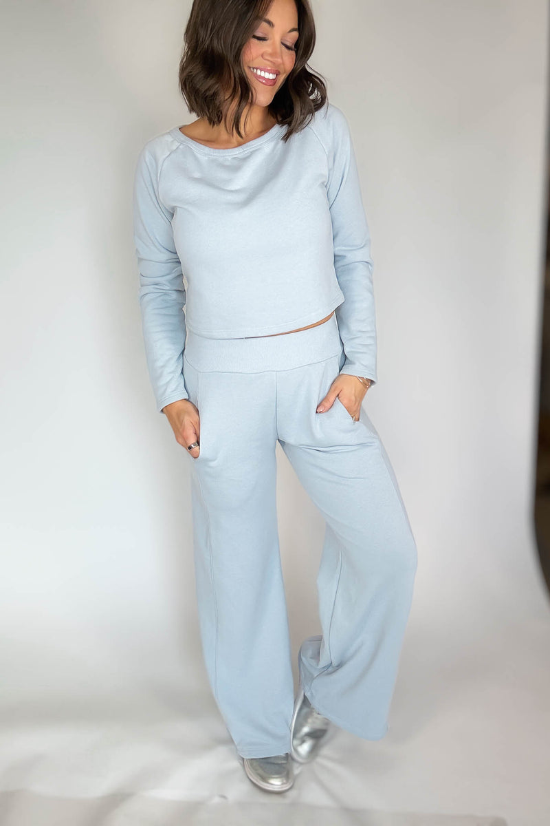 Bucketlist Dusty Blue Solid Pants