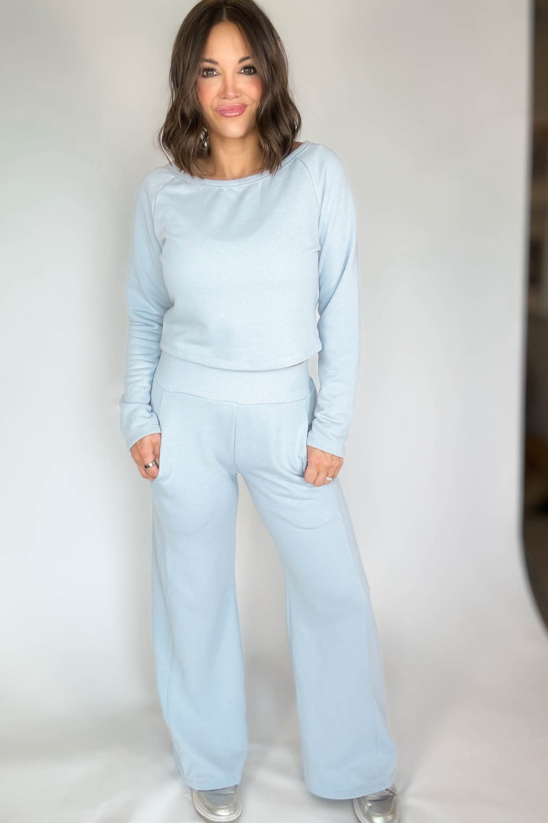 Bucketlist Dusty Blue Solid Pants