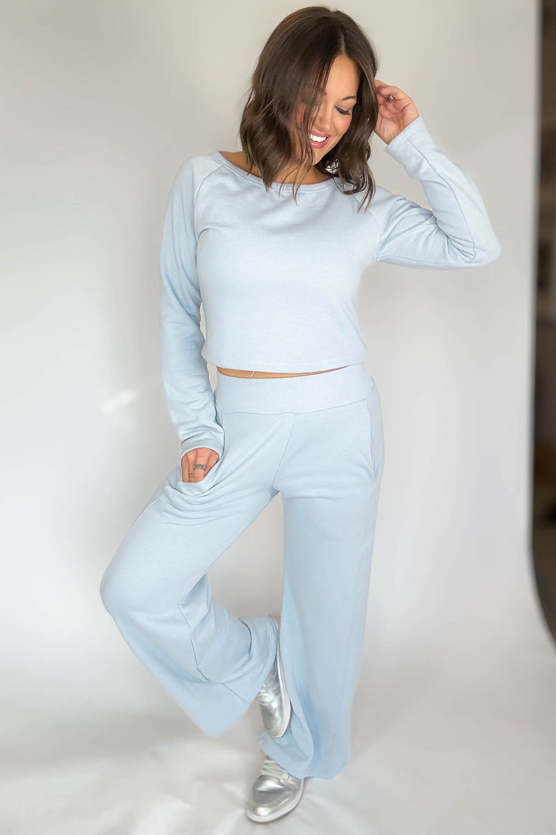 Bucketlist Dusty Blue Solid Pants