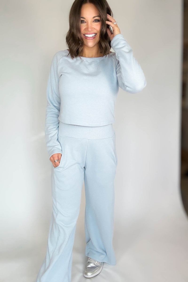 Bucketlist Dusty Blue Solid Pants