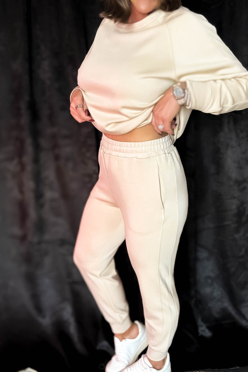 Elevated Natural Contrast Seam Joggers