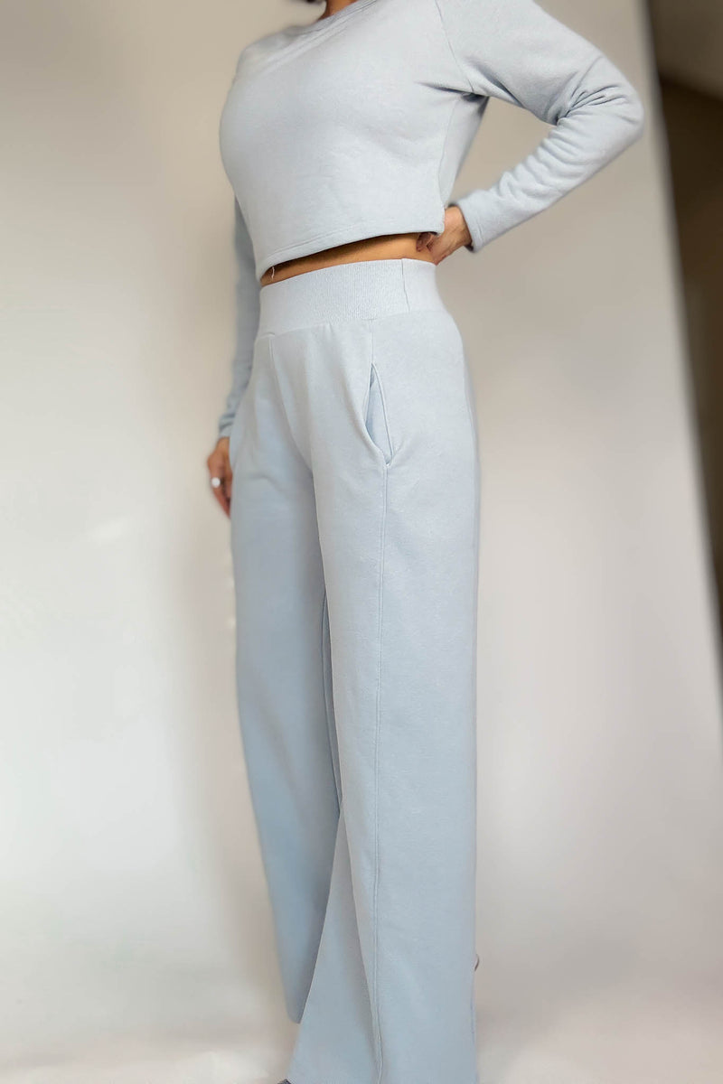 Bucketlist Dusty Blue Solid Pants